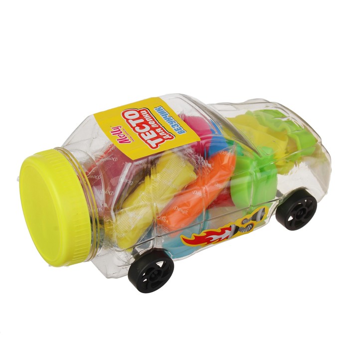 Тесто для лепки 10 цв 320 гр + 8 формочек Машина везунчик M1210