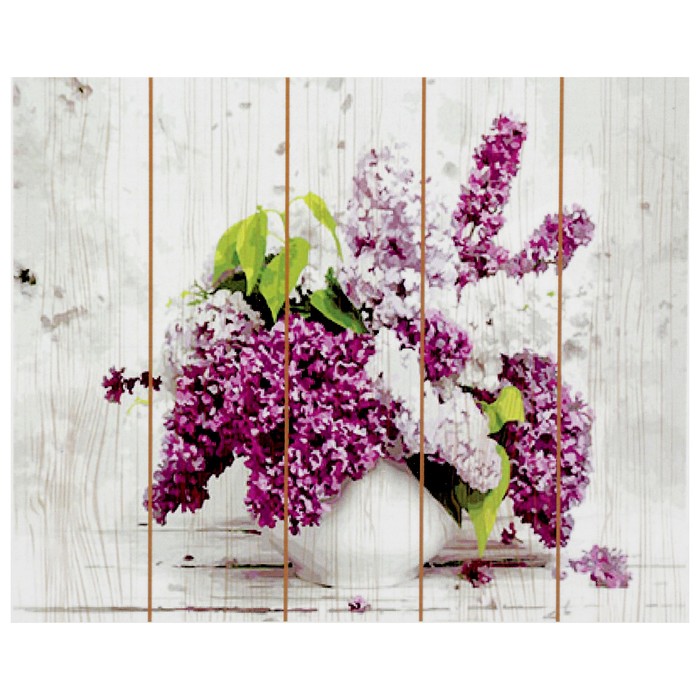 Картины по номерам на дереве 40х50 "Весенняя сирень" 26 цв