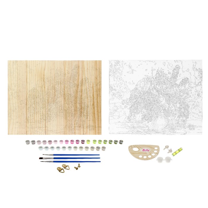 Картины по номерам на дереве 40х50 "Весенняя сирень" 26 цв