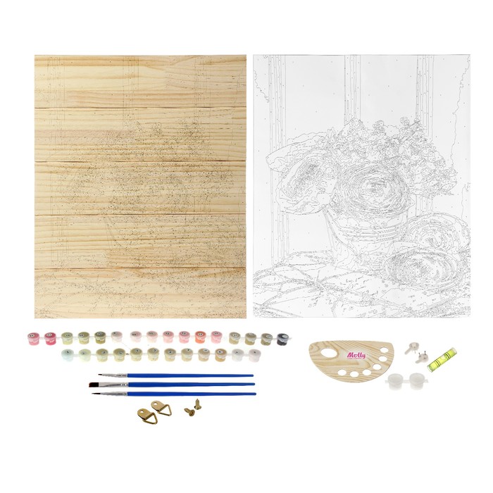 Картины по номерам на дереве 40х50 "Нежность" 24 цв