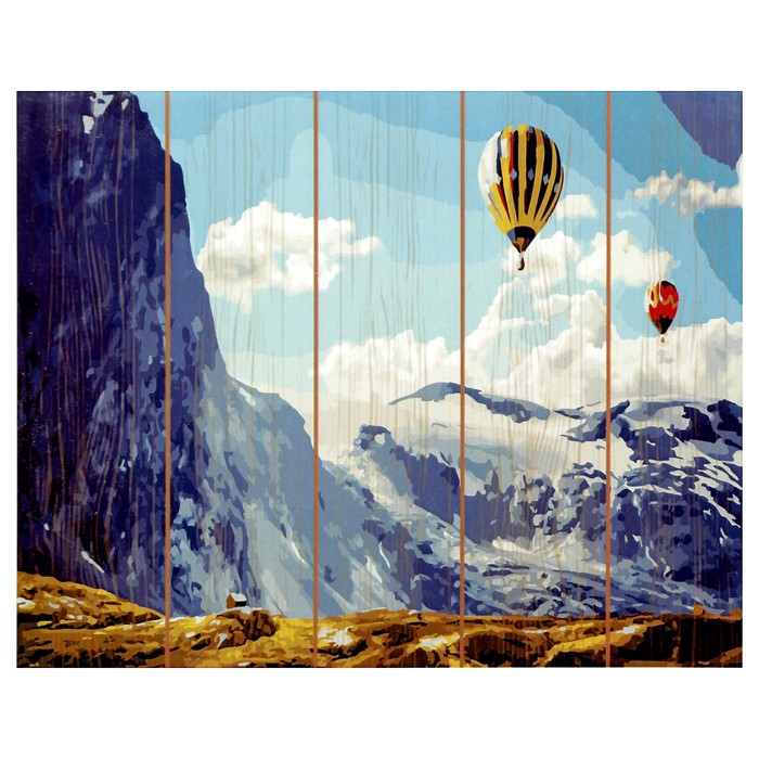 Картины по номерам на дереве 40х50 "Воздушное путешествие" 28 цв
