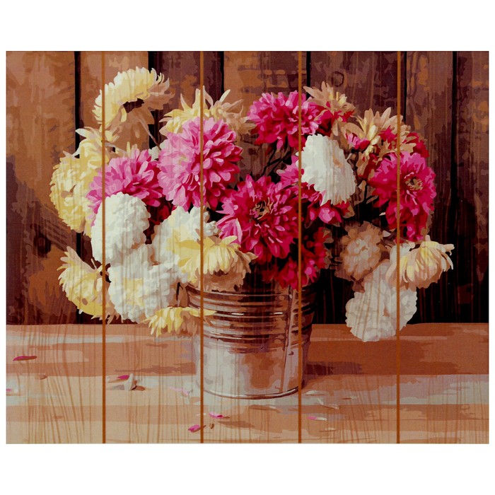 Картины по номерам на дереве 40х50 "Дачный букет" 28 цв