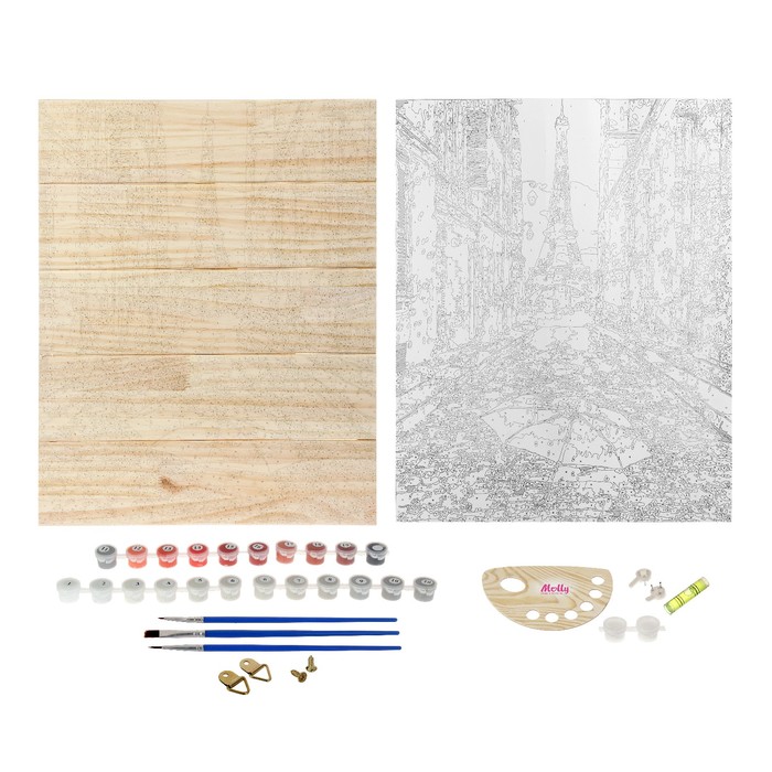 Картины по номерам на дереве 40х50 "Одиночество" 20 цв