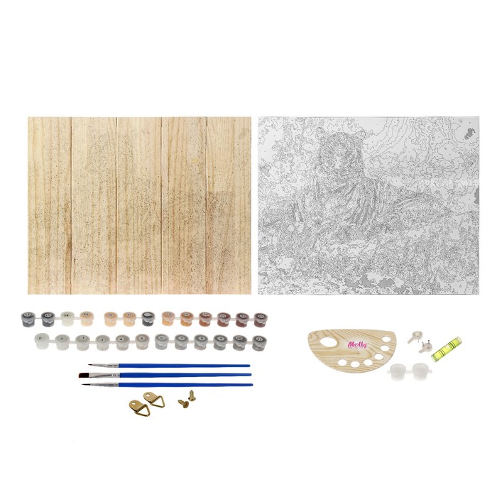 Картины по номерам на дереве 40х50 "Победитель" 24 цв