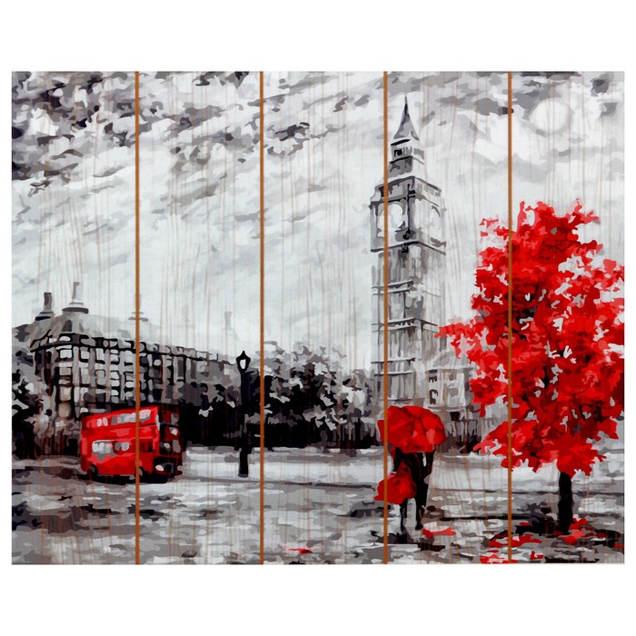 Картины по номерам на дереве 40х50 "Лондонская осень" 19 цв