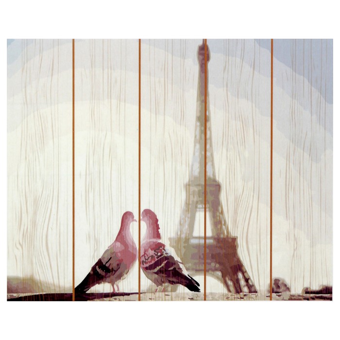 Картины по номерам на дереве 40х50 "Город любви" 24 цв