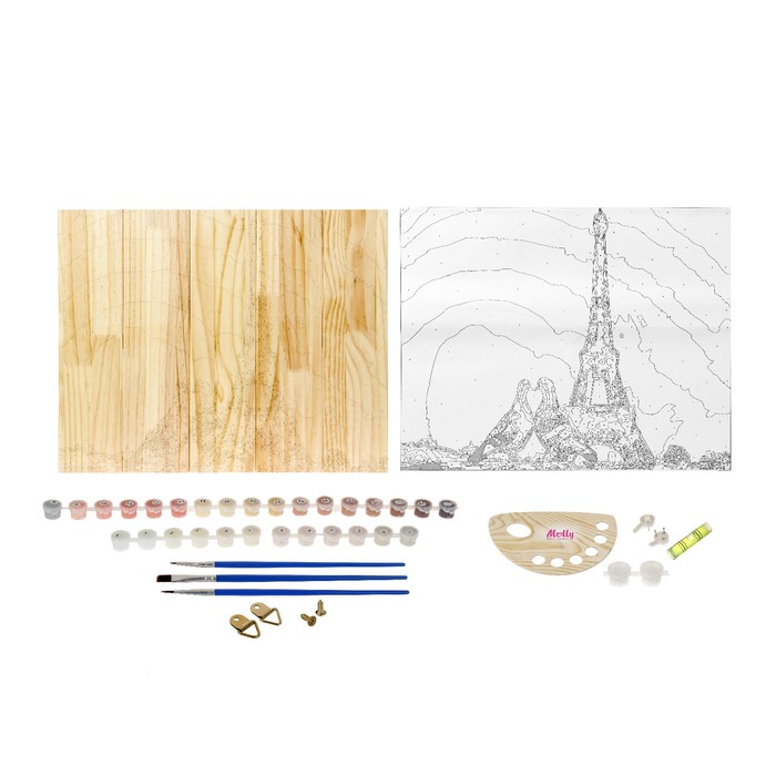 Картины по номерам на дереве 40х50 "Город любви" 24 цв