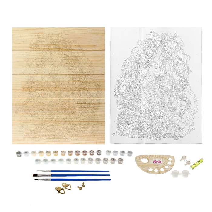 Картины по номерам на дереве 40х50 "Грация" 25 цв