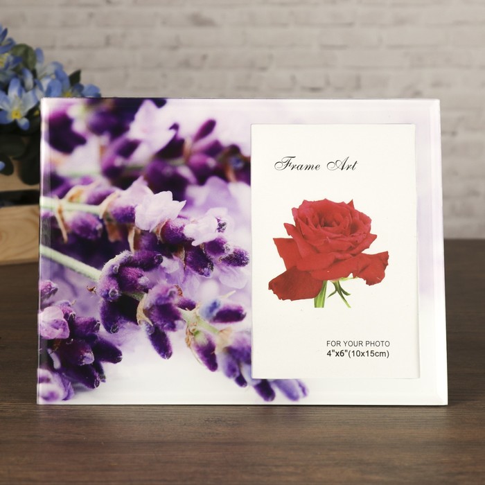 Фоторамка стекло 10х15 см "Лаванда" 17х22 см