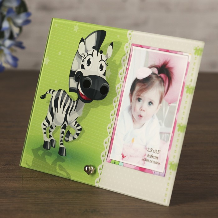 Фоторамка стекло 6х9 см "Зебра" 12х16 см