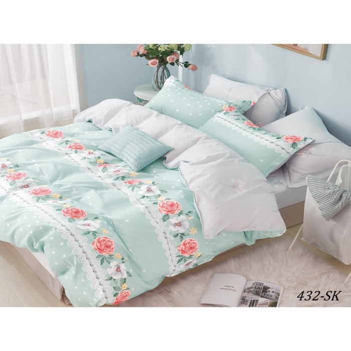 КПБ дуэт, 230х250 см, 150х210 см-2 шт., 50х70 см, 70х70 см по 2 шт., сатин 125 г/м2 41/432-SK   3818