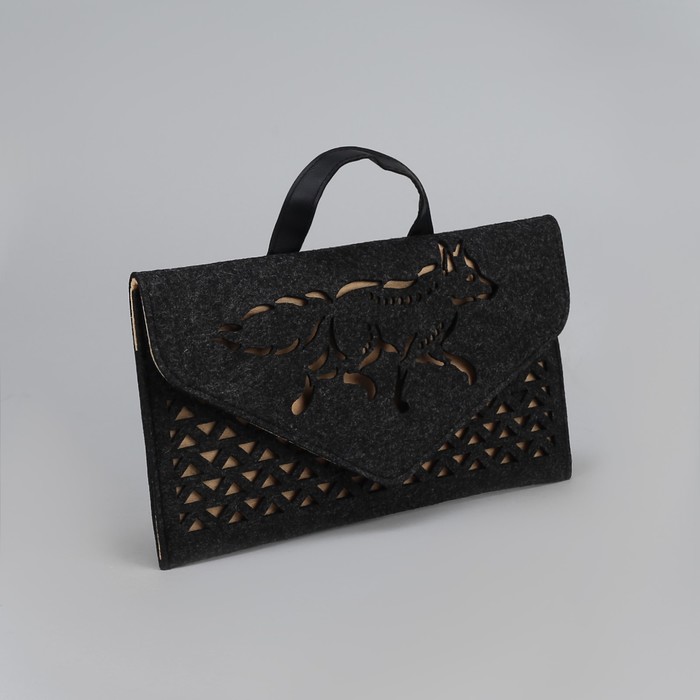 Клатч "Лиса" цвет чёрный, фетр