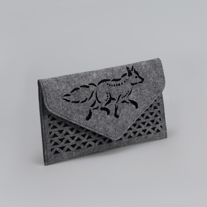 Клатч "Лиса" цвет серый, фетр