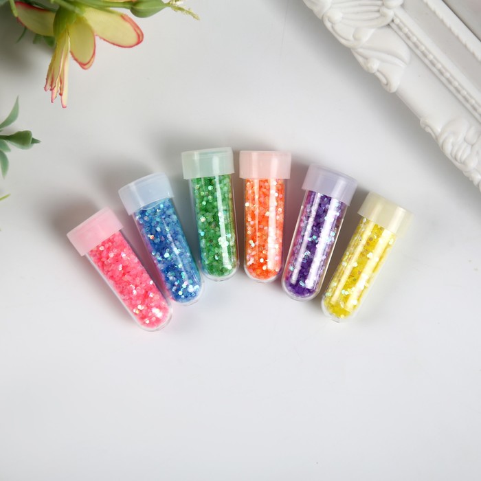 Глиттер в капсуле 1 гр "Крупные блёстки яркие" МИКС