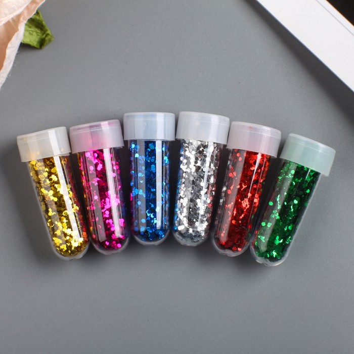 Глиттер в капсуле 1 гр "Крупные блёстки голография" МИКС