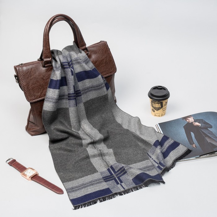 Палантин мужской Этель "Лео" 30*170 см, 80% х/б, 20% акрил