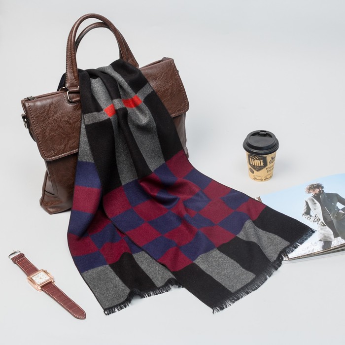 Палантин мужской Этель "Стен" 30*170 см, 80% х/б, 20% акрил