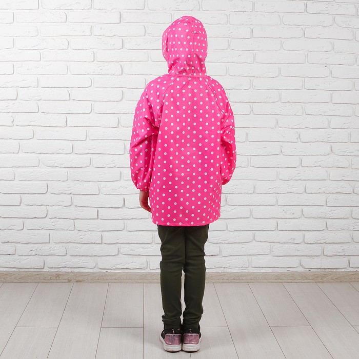 Дождевик детский "Горошек", цвет розовый, размер M