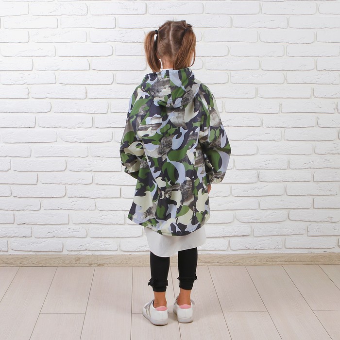 Дождевик детский "Хаки", зеленый, размер M