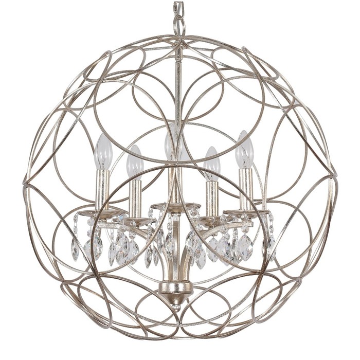 Светильник ARIA 5x60Вт Е14 серебро 60x60x169см