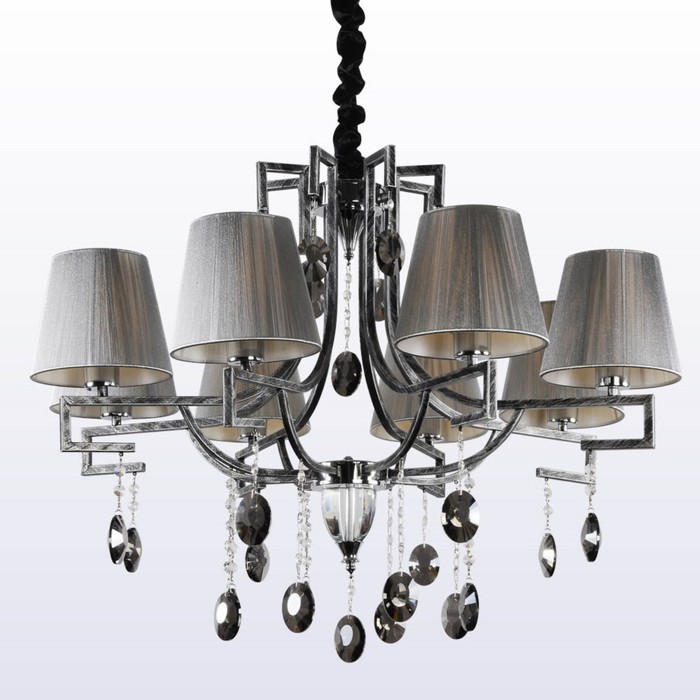 Люстра BEST 8x60Вт Е27 черный, серебро 90x90x113см