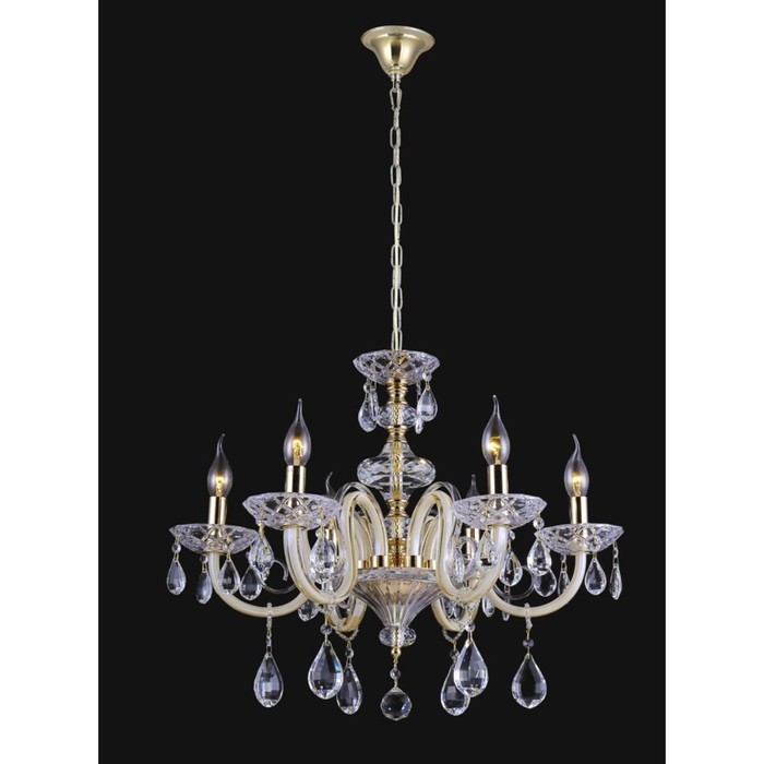 Люстра DALIA 6x60Вт Е14 золото, кремовый 64x64x127см