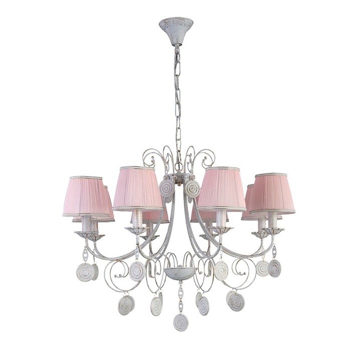 Люстра EMILIA 8x60Вт Е14 белый, золото 82x82x106см