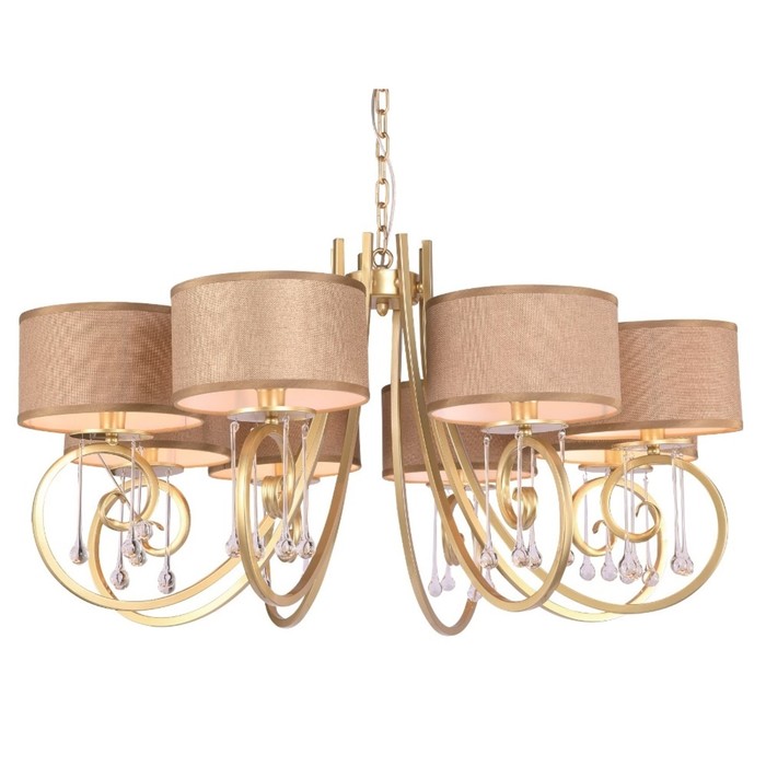 Люстра FONTAIN 8x60Вт Е14 золото 96x96x150см