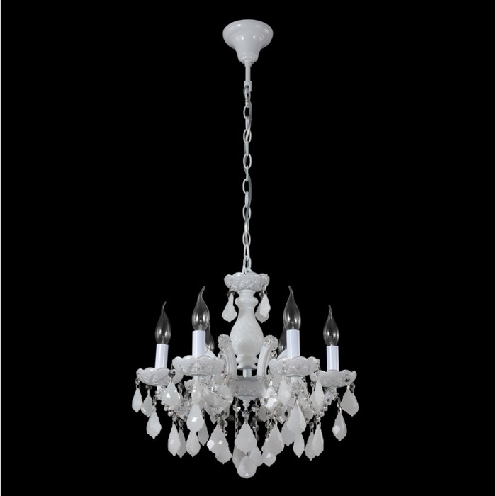 Люстра INES 6x60Вт Е14 хром, белый 46x46x141см