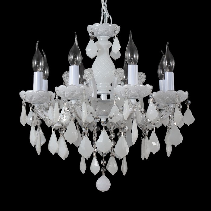 Люстра INES 8x60Вт Е14 хром, белый 50x50x145см