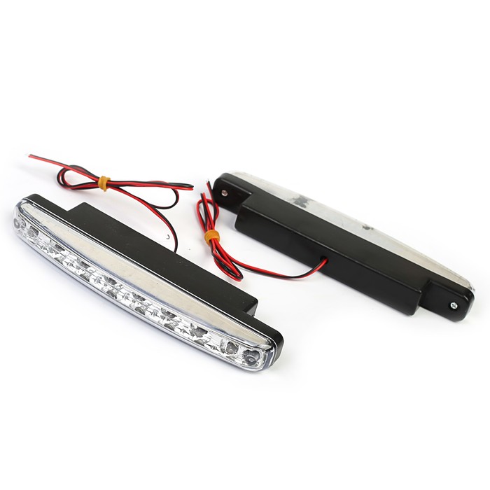 Ходовые огни KS, KS-0815, (8 LED), хром, провода, 155х42х16мм, 2шт.