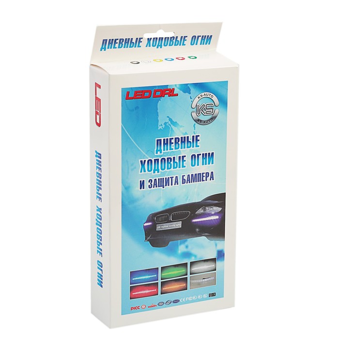 Ходовые огни KS, KS-306, (6 SMD), линза, гибкий корпус, защита бампера, 200х18х28мм, 2шт.