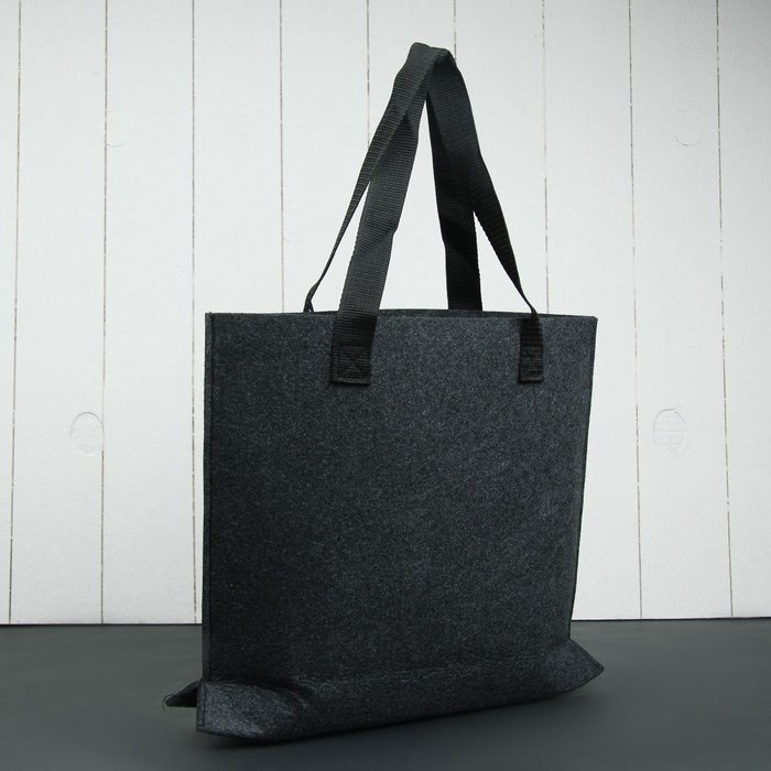 Сумка- шоппер "Лиса" черн, фетр, 32х36см