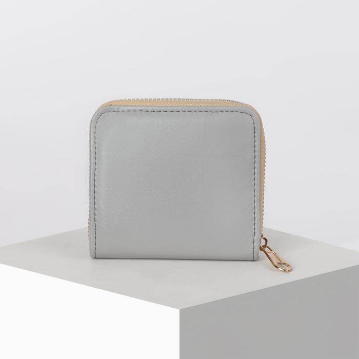 Кошелёк женский, 2 отдела, для карт, для монет, цвет серебристый