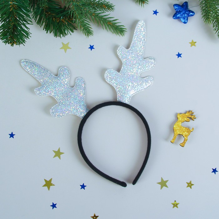Аксессуары карнавальные детские "Оленёнок Фриззи", набор: ободок-рожки, брошь