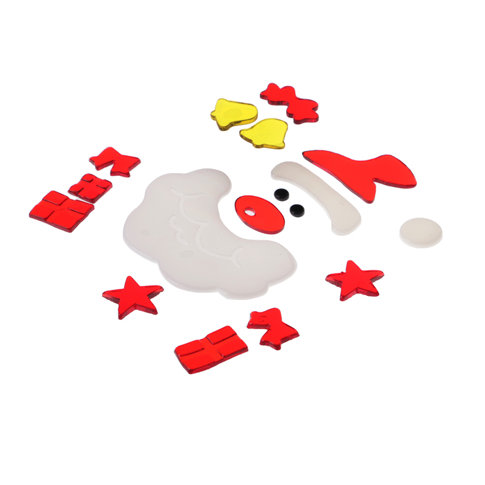 Наклейка на стекло "Дед мороз" 18,5*18,5 см, набор 17 шт