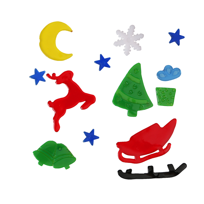 Наклейка на стекло "В зимнем лесу" 18,5*18,5 см, набор 13 шт