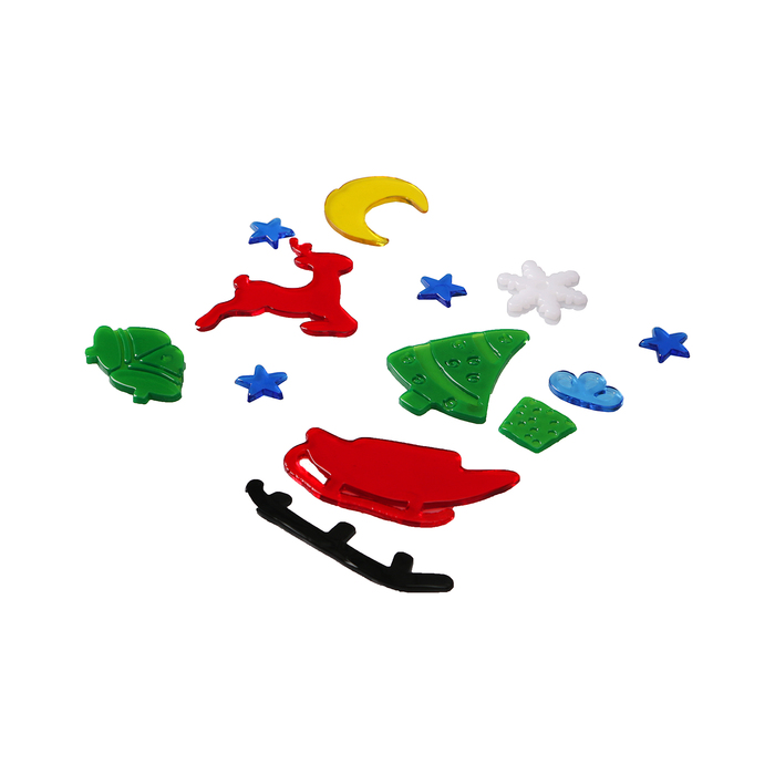 Наклейка на стекло "В зимнем лесу" 18,5*18,5 см, набор 13 шт