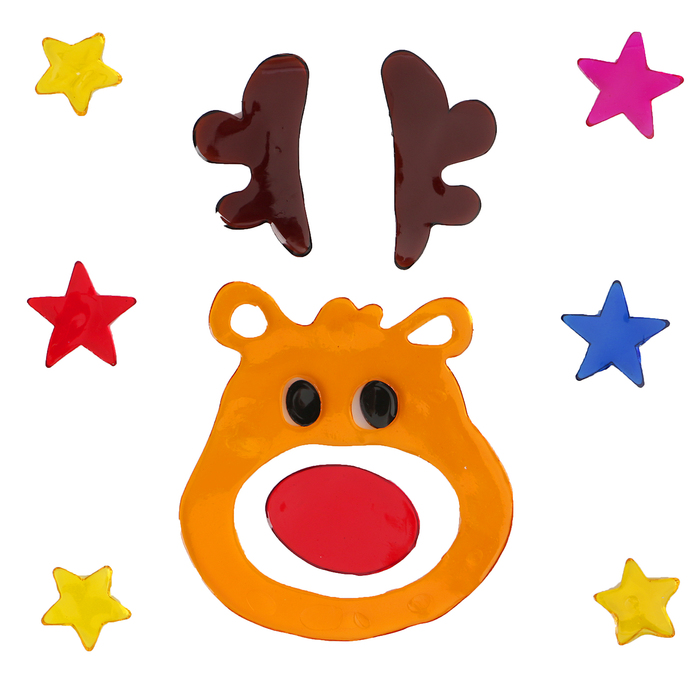 Наклейка на стекло "Олень" 18,5*18,5 см, набор 12 шт