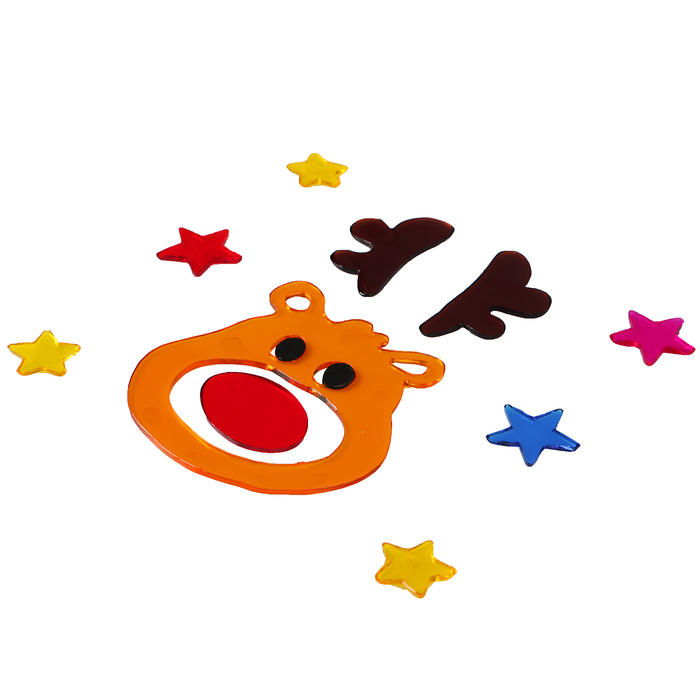 Наклейка на стекло "Олень" 18,5*18,5 см, набор 12 шт