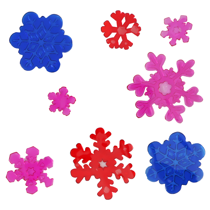 Наклейка на стекло "Снежинки" 18,5*18,5 см, набор 8 шт