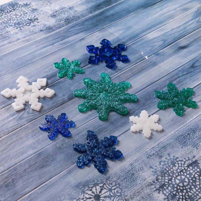 Наклейка на стекло "Снежинки-льдинки" 18,5*18,5 см, набор 8 шт