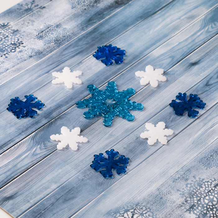 Наклейка на стекло "Снежинки" 18,5*18,5 см, набор 9 шт