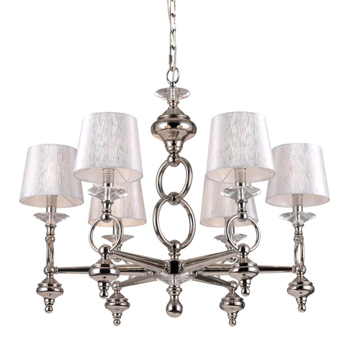 Люстра XCOM 6x60Вт Е14 никель 76x76x161см