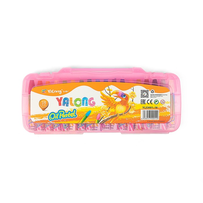 Пастель масляная 18цв Yalong в бумажном держателе в пластиковой коробке