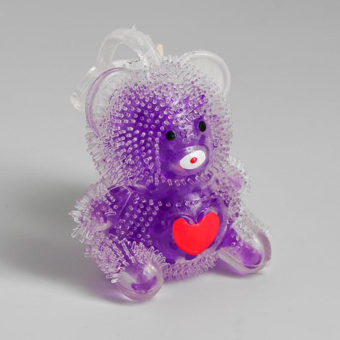 Мялка с гидрогелем "Мишка" на резинке, цвета МИКС