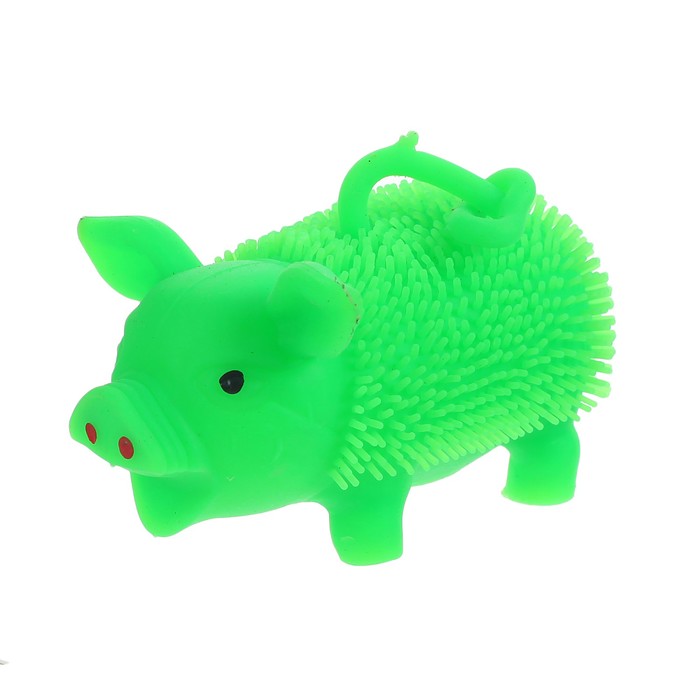 Ежка резиновый "Поросенок" световой, на резинке, цвета МИКС