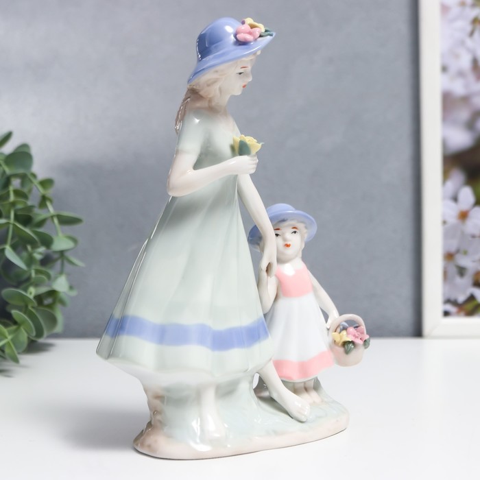 Сувенир керамика "Две сестры на прогулке" 21х14,5х7,5 см