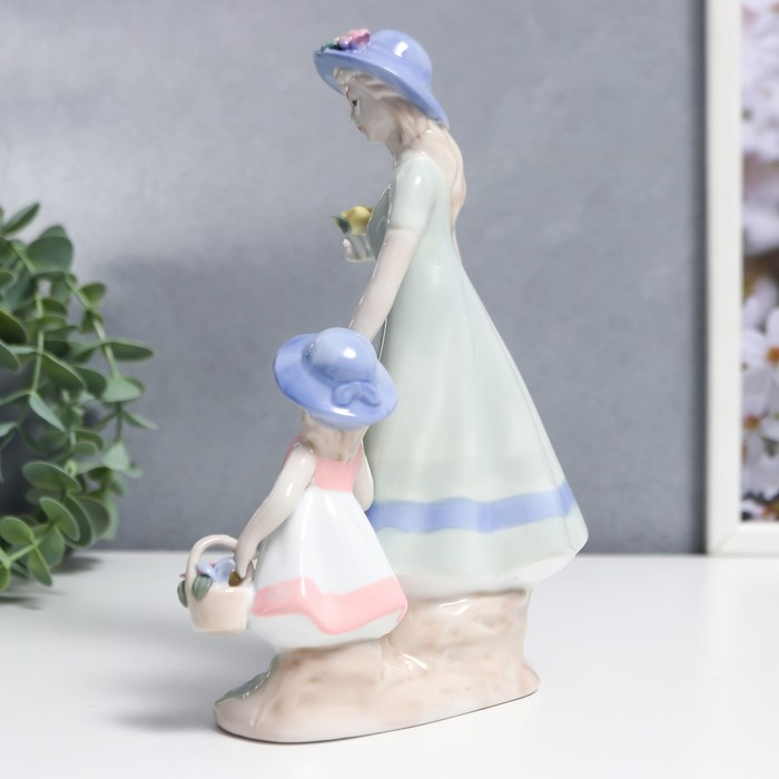 Сувенир керамика "Две сестры на прогулке" 21х14,5х7,5 см