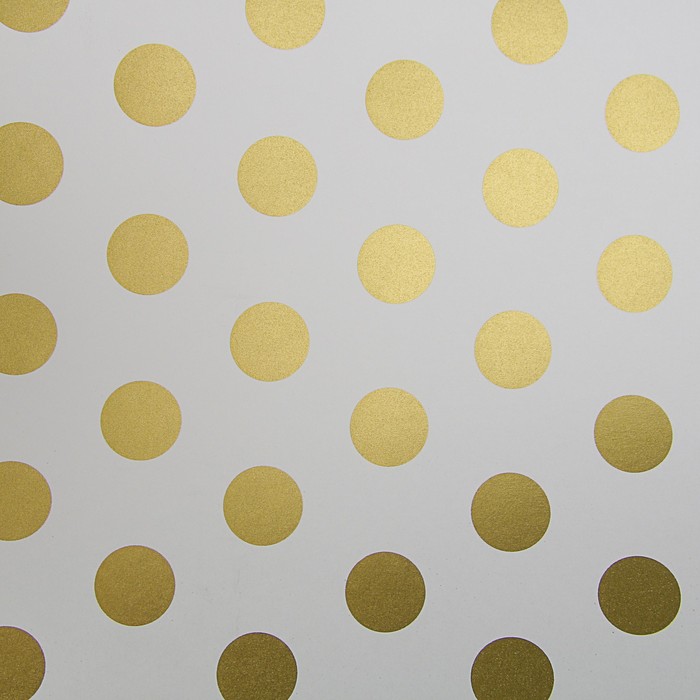 Бумага упаковочная перламутровая "Золотой горошек", 0,53 х 10 м